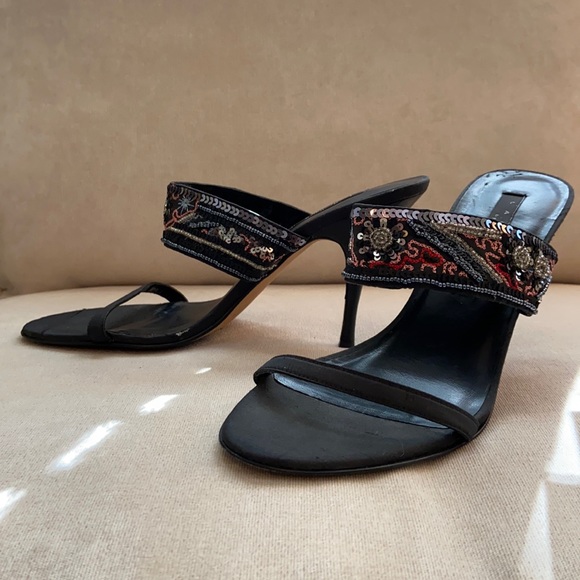 Laundry two strapped sequin-embellished heel sandals by Shelli Segal, size 7.5 - Picture 3 of 11